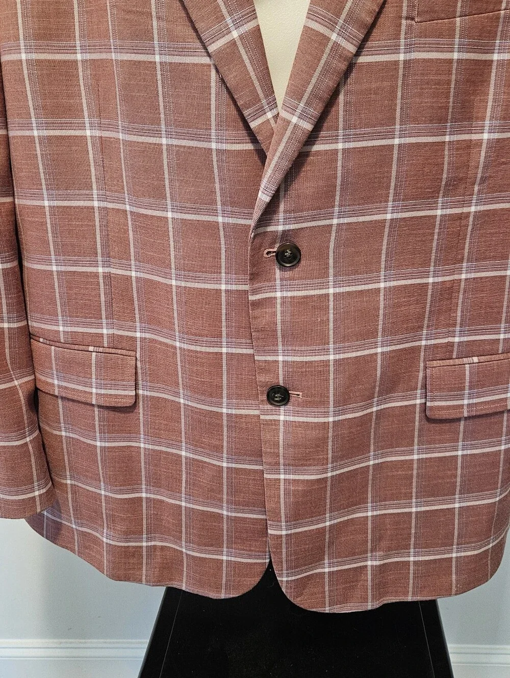 Oak‎ Hill Windowpane Sport Coat Two Button Plaid Size 2XL 50-52 Color Barry